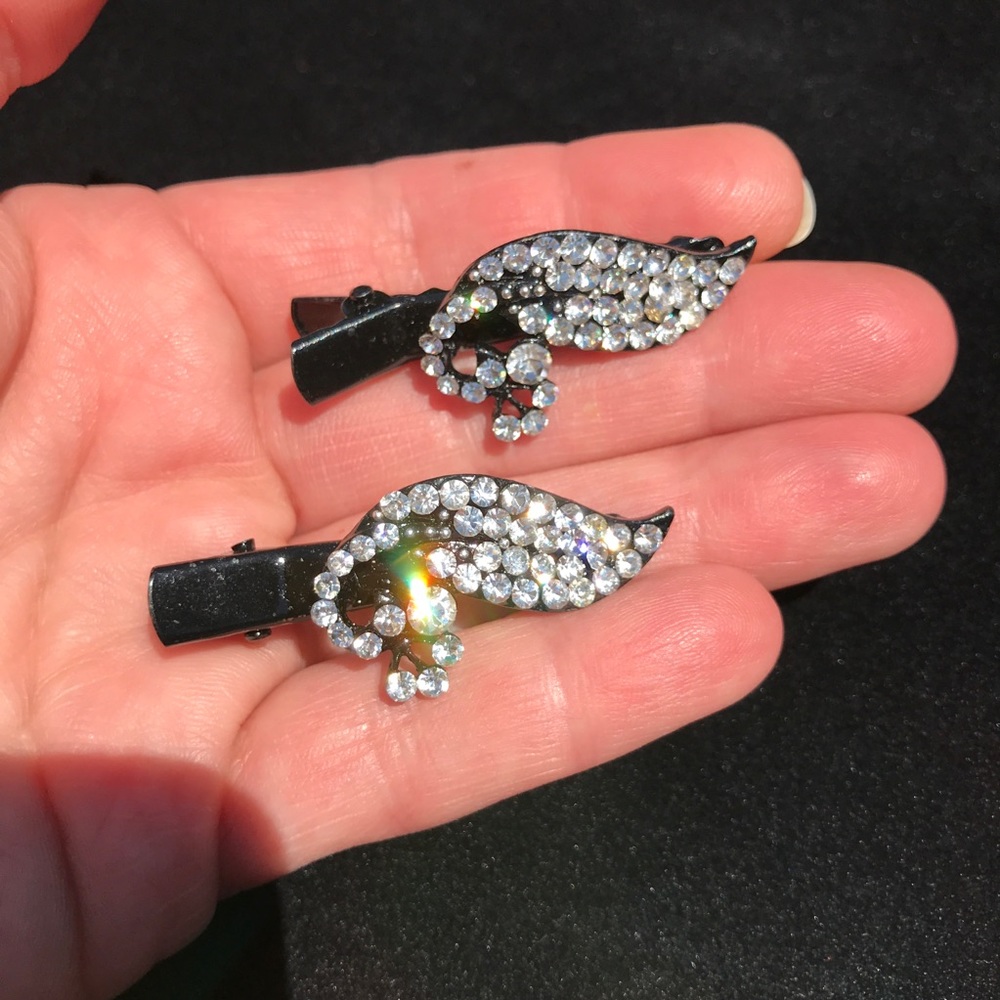 High Sparkle Crystal Hair Jewelry Swirl Claw Clips